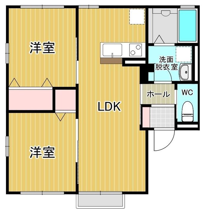 福島県相馬市百槻字蓬田(アパート)の賃貸物件の間取り