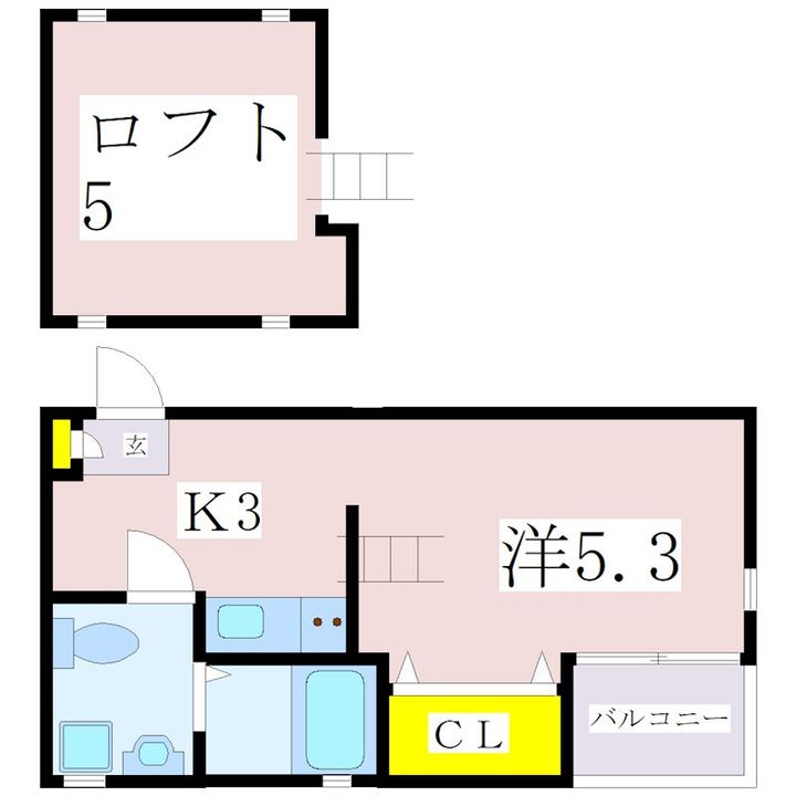 鹿児島県鹿児島市錦江台1(アパート)の賃貸物件の間取り