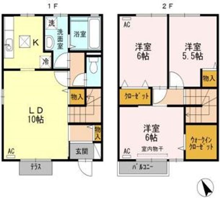 広島県福山市水呑町(一戸建)の賃貸物件の間取り