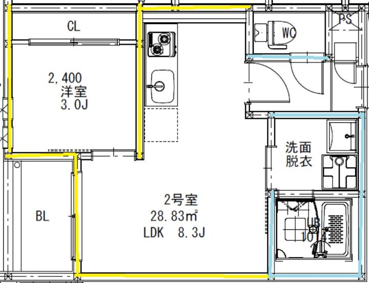 熊本市中央区黒髪5丁目の間取り