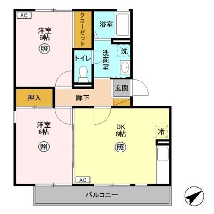 栃木県足利市栄町2(アパート)の賃貸物件の間取り