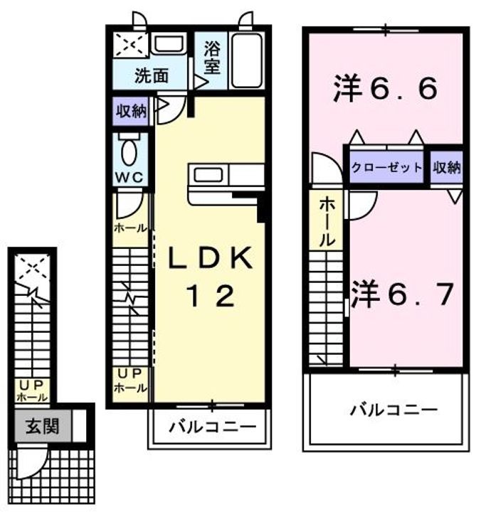 福岡県行橋市大字大野井(アパート)の賃貸物件の間取り