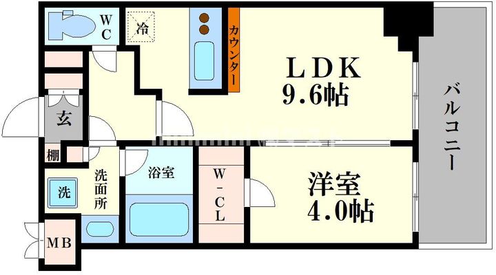 大阪府大阪市西区西本町2(マンション)の賃貸物件の間取り