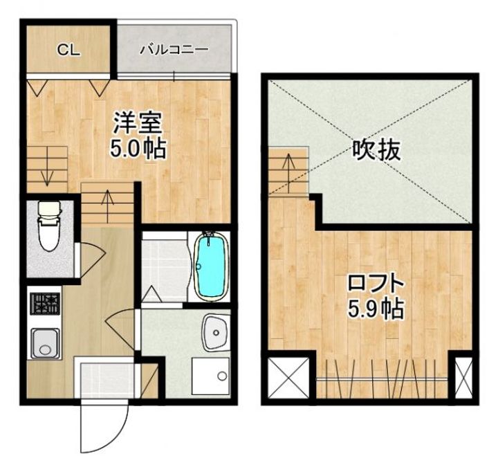 MODERN PALAZZO 福田町Bの間取り