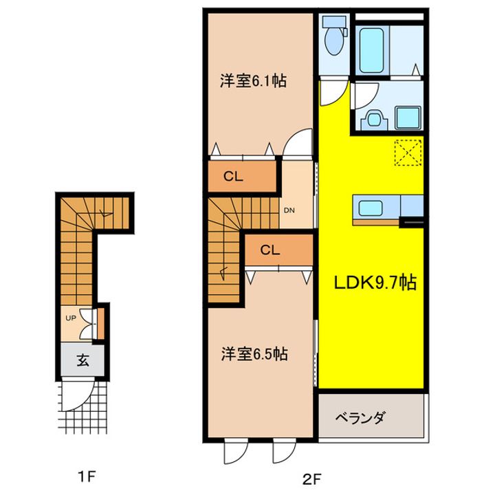 岐阜県大垣市青柳町1(アパート)の賃貸物件の間取り
