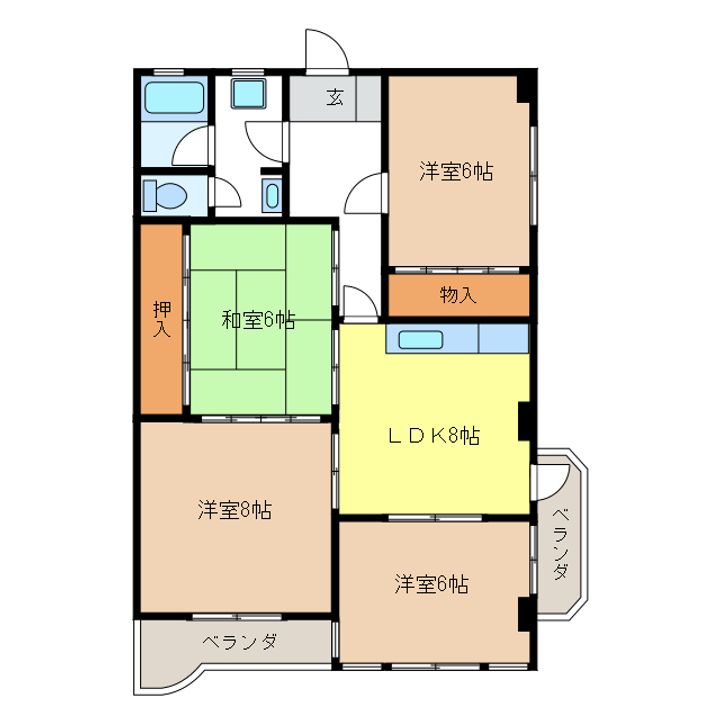 岐阜県岐阜市津島町5(マンション)の賃貸物件の間取り
