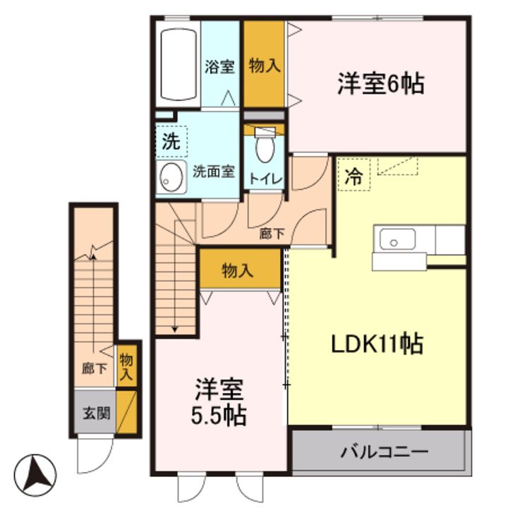 茨城県結城市大字結城(アパート)の賃貸物件の間取り