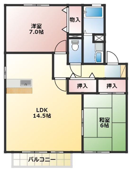 メゾンソレーユA棟の間取り