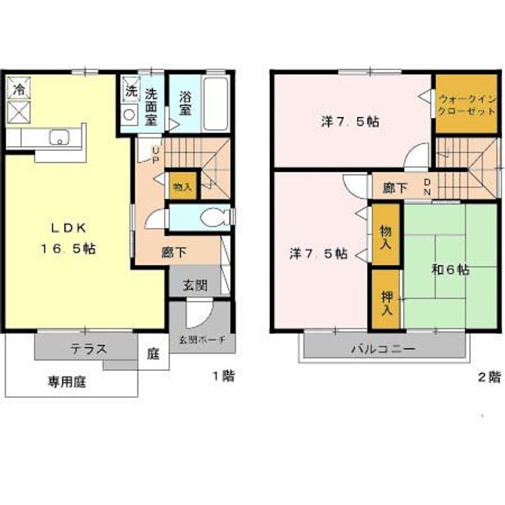 兵庫県三木市緑が丘町西5(アパート)の賃貸物件の間取り