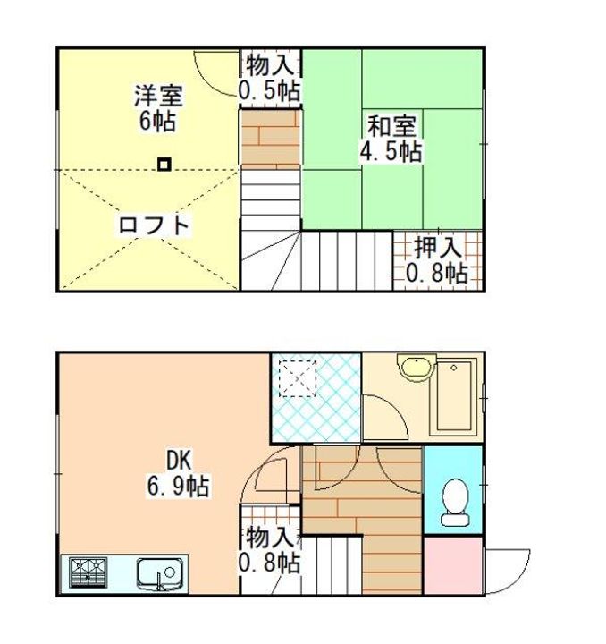 茨城県下妻市北大宝(一戸建)の賃貸物件の間取り