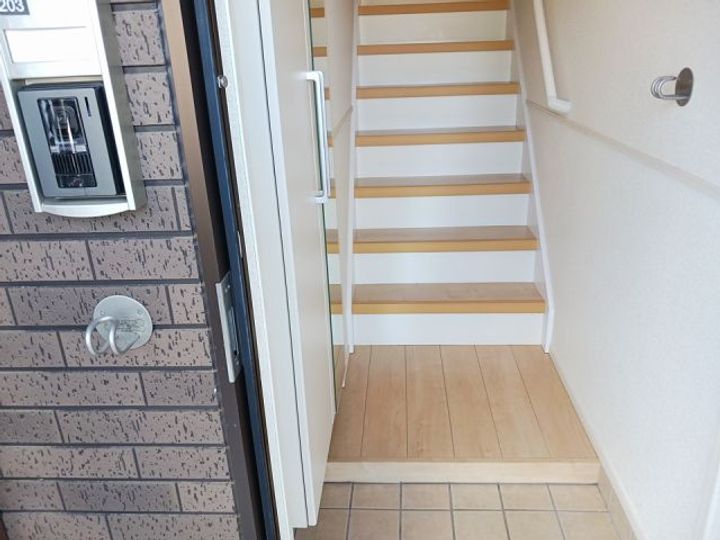 茨城県坂東市辺田(アパート)の賃貸物件の玄関