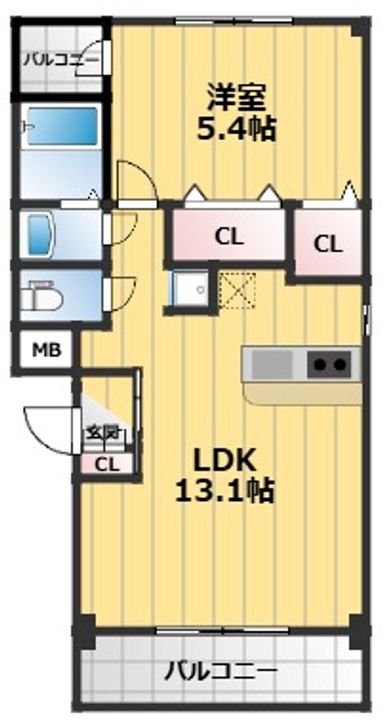 モンテローザ北斗町の間取り