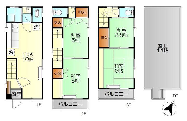 広島県呉市江原町(一戸建)の賃貸物件の間取り
