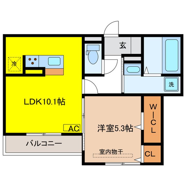 岐阜県羽島郡岐南町下印食1(アパート)の賃貸物件の間取り