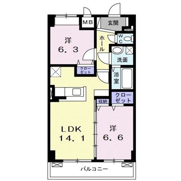 山口県山口市湯田温泉5(マンション)の賃貸物件の間取り