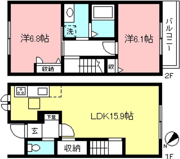 東京都府中市南町3(一戸建)の賃貸物件の間取り