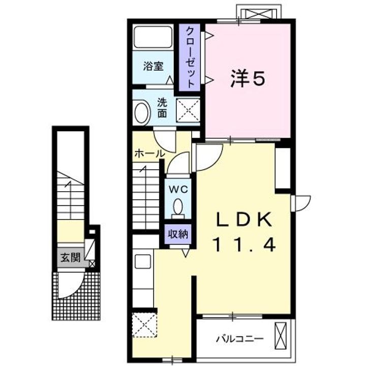 埼玉県北足立郡伊奈町栄4(アパート)の賃貸物件の間取り