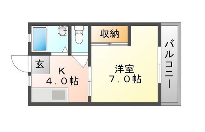 岡山県岡山市北区番町1の賃貸アパートの間取り