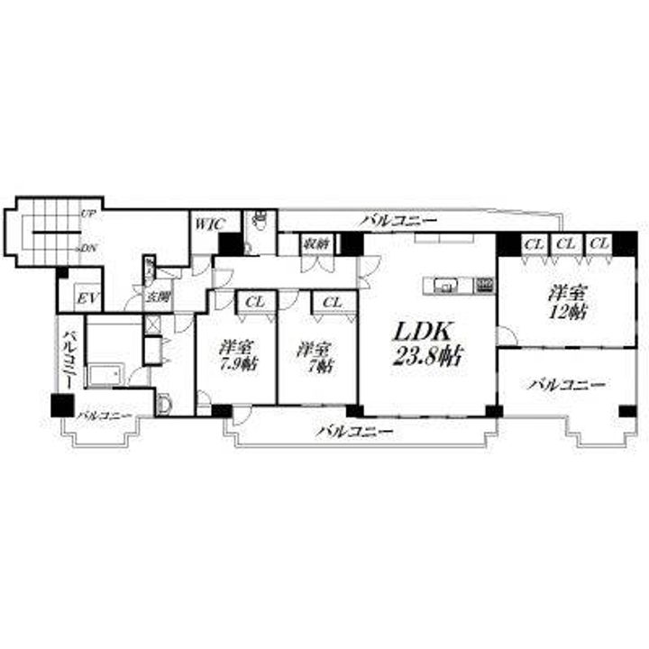 静岡県浜松市中央区元魚町(マンション)の賃貸物件の間取り