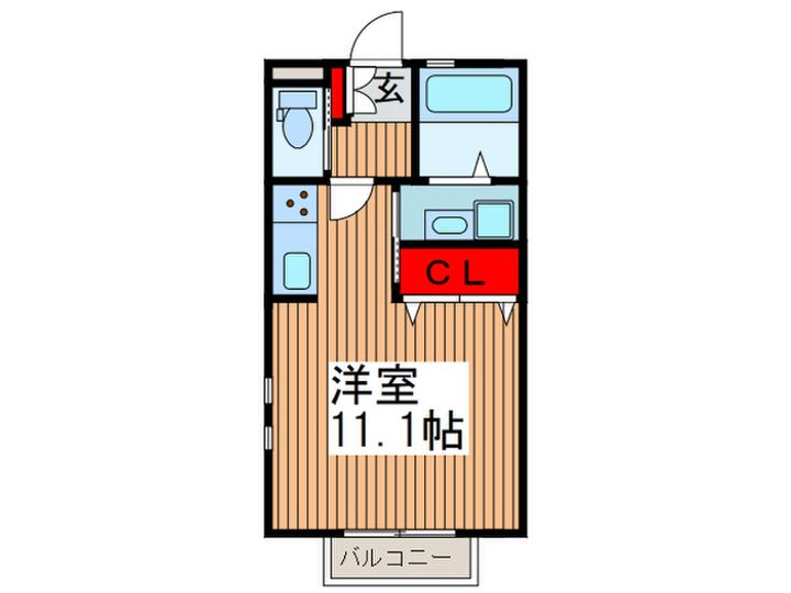 狭山市水野 1R 築浅 アパートの間取り