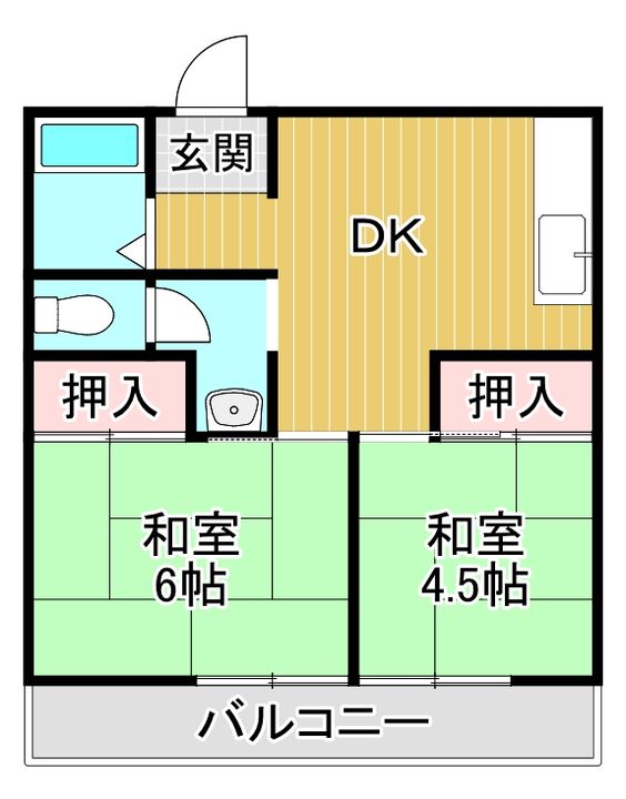 福岡県筑後市大字羽犬塚(アパート)の賃貸物件の間取り