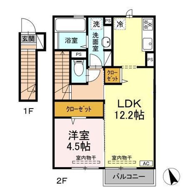 カーサ クイント Eの間取り