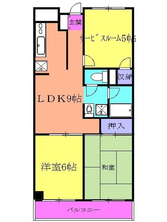 神奈川県厚木市寿町1(マンション)の賃貸物件の間取り