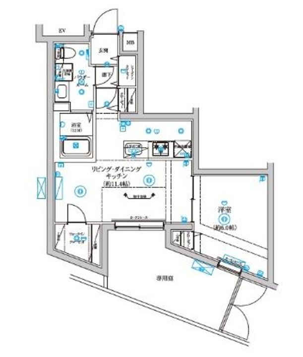 東京都品川区西五反田4(マンション)の賃貸物件の間取り
