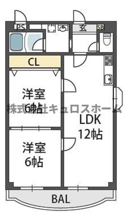 大阪府大阪市生野区巽南5の賃貸マンションの間取り