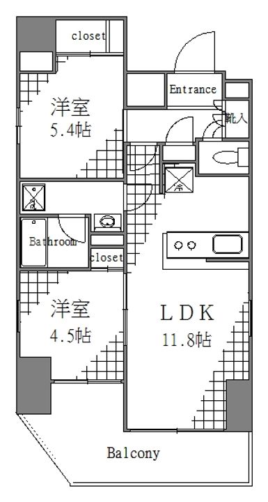 ジェノヴィア東日暮里グリーンヴェールの間取り