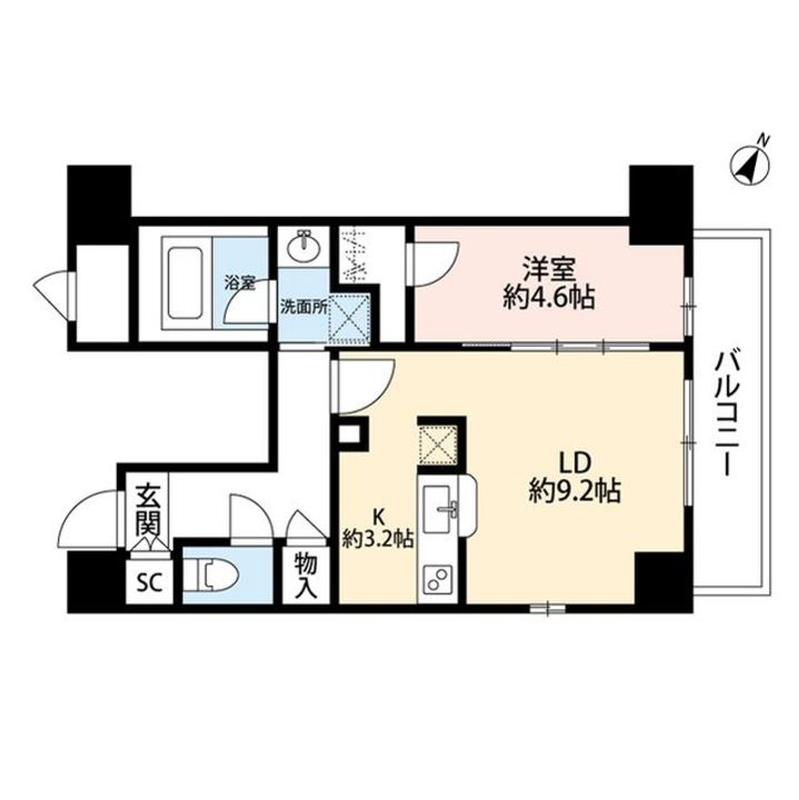 新潟県新潟市中央区東大通2(マンション)の賃貸物件の間取り