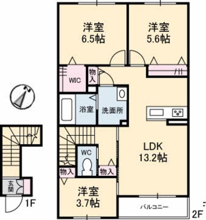 ニンナ・ナンナ Aの間取り