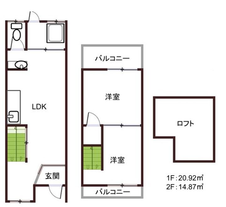大阪府大阪市住吉区大領5(一戸建)の賃貸物件の間取り