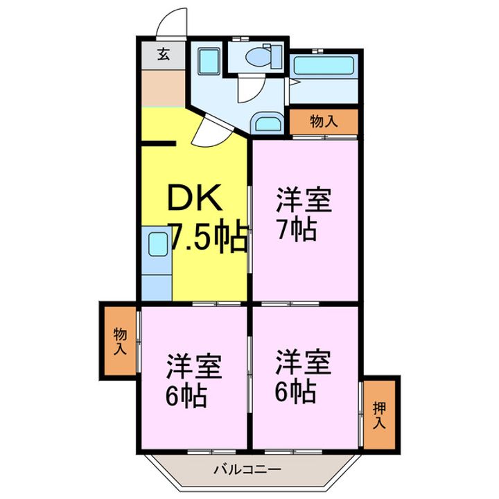 茨城県古河市女沼(アパート)の賃貸物件の間取り