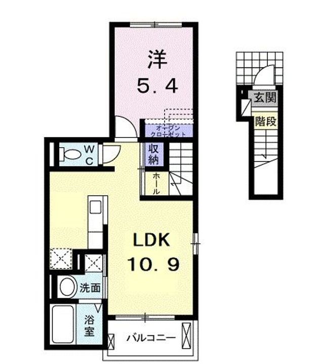 福島県福島市北中央1(アパート)の賃貸物件の間取り