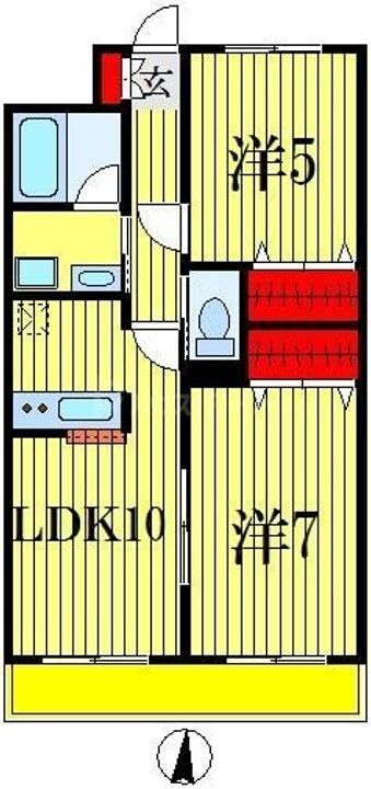 千葉県市川市田尻5(マンション)の賃貸物件の間取り