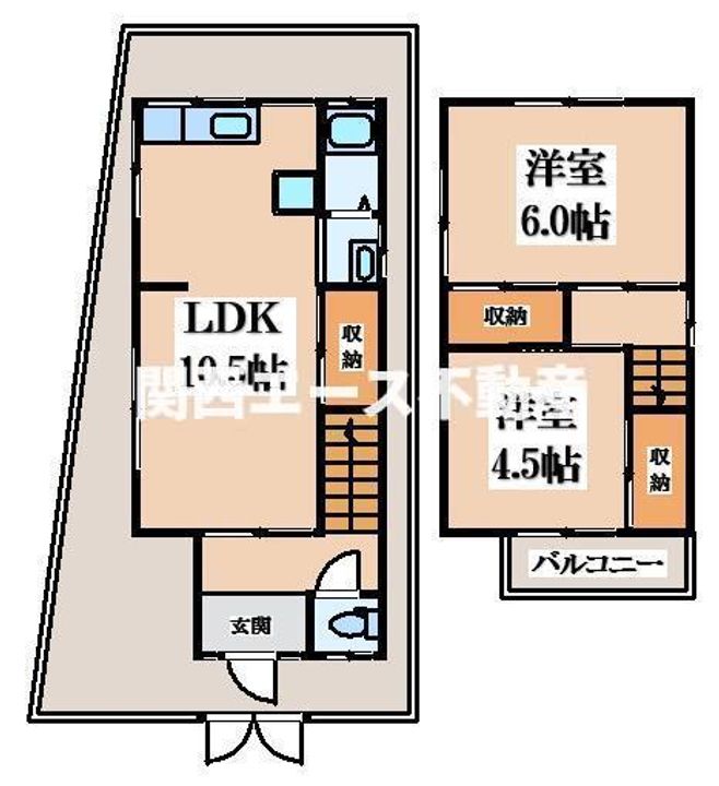 大阪府東大阪市若江本町3(一戸建)の賃貸物件の間取り