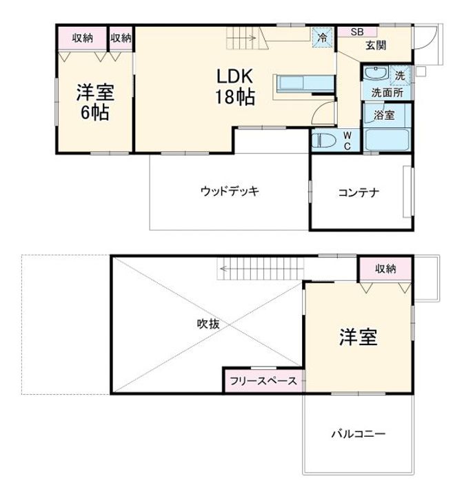 静岡県浜松市中央区十軒町(一戸建)の賃貸物件の間取り