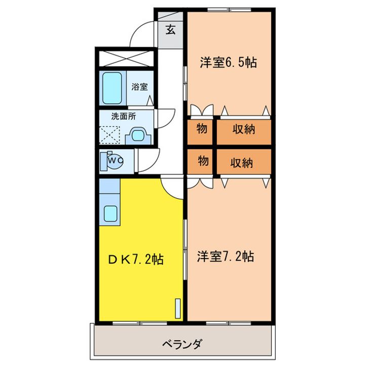 岐阜県岐阜市水海道1(アパート)の賃貸物件の間取り