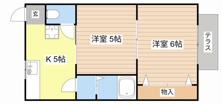 コーポ平方湖岸の間取り