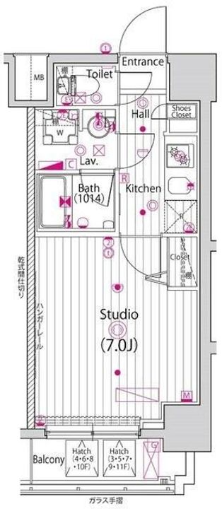 神奈川県横浜市中区扇町2(マンション)の賃貸物件の間取り