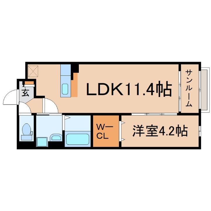 兵庫県尼崎市上坂部3(アパート)の賃貸物件の間取り