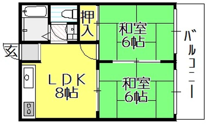 大阪府大阪市平野区加美正覚寺1(マンション)の賃貸物件の間取り