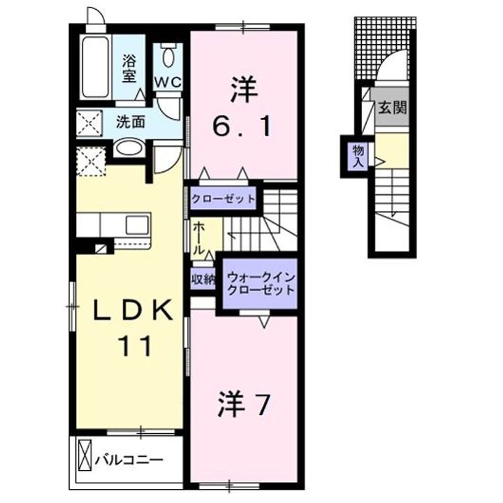 千葉県松戸市八ケ崎5(アパート)の賃貸物件の間取り