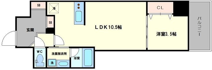 クロスレジデンス阿波座の間取り