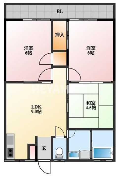 高丘ハイツの間取り