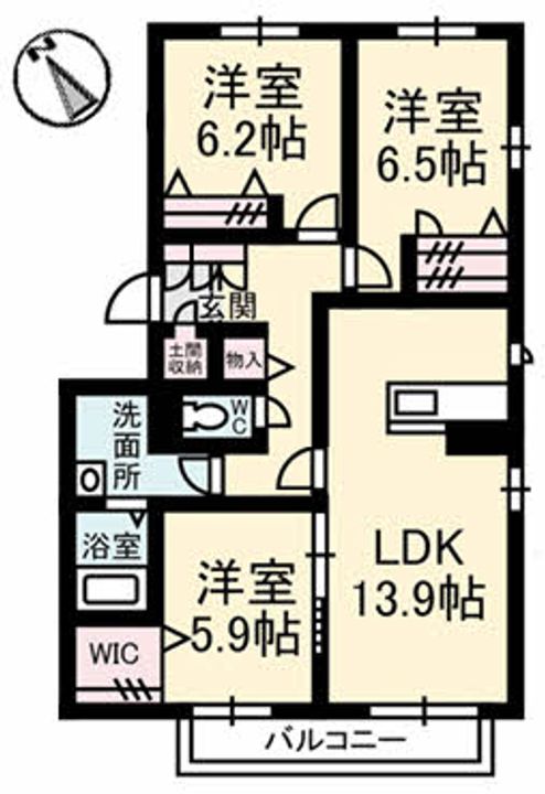 広島県福山市川口町3(マンション)の賃貸物件の間取り