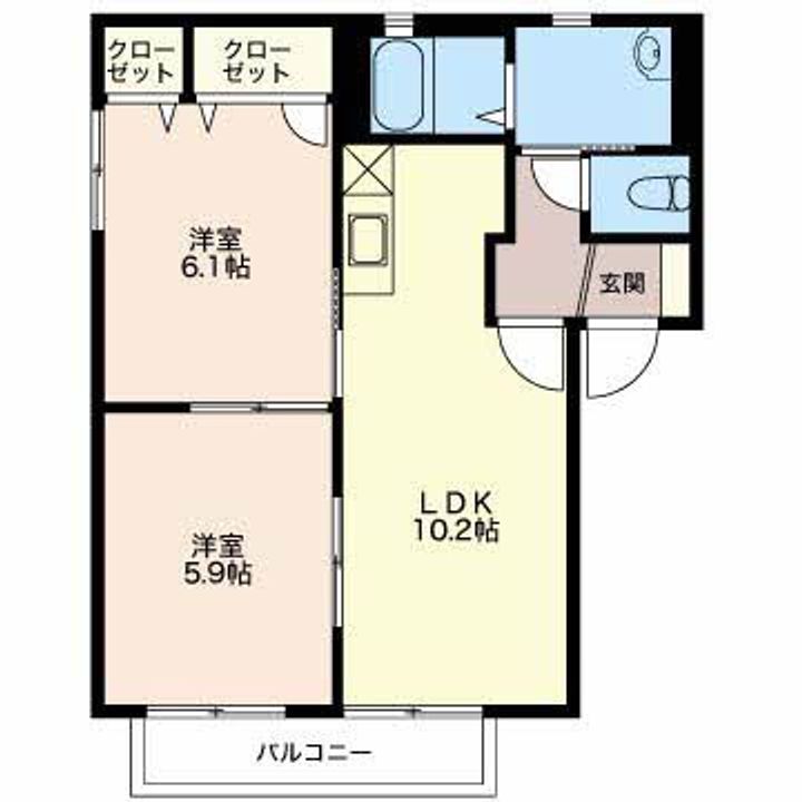 新潟県新潟市東区上木戸1(アパート)の賃貸物件の間取り