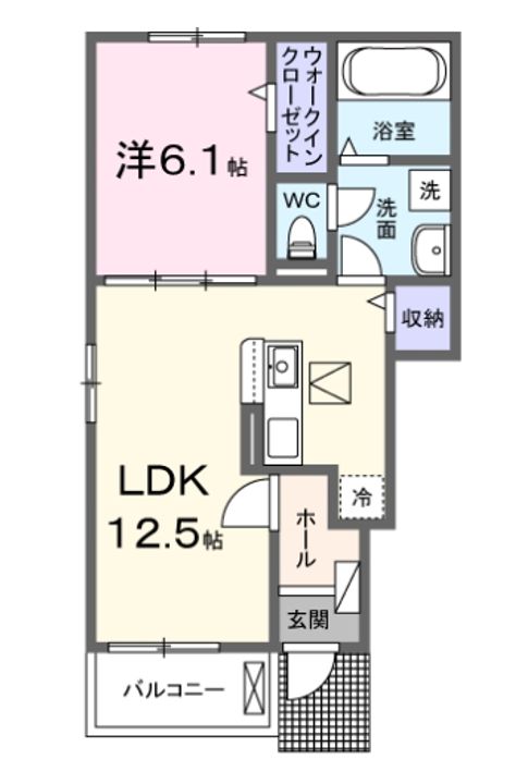 愛知県名古屋市天白区植田山3(アパート)の賃貸物件の間取り