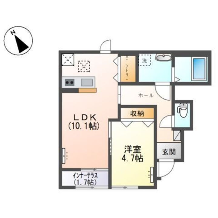 栃木県宇都宮市岩曽町(アパート)の賃貸物件の間取り